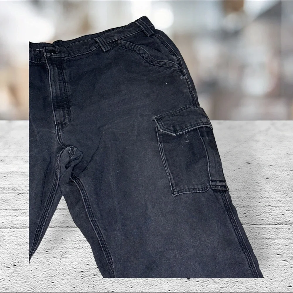 Carhartt Cargo Pants Mens 42x32 Black FR Flame Resistant FRB240-BLK Workwear